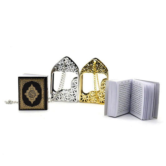 Mini Ark Quran Book Real Paper Can Read Pendant Muslim Islamic Mini Keychains Unisex Religious Jewelry Key Rings Islam Gift